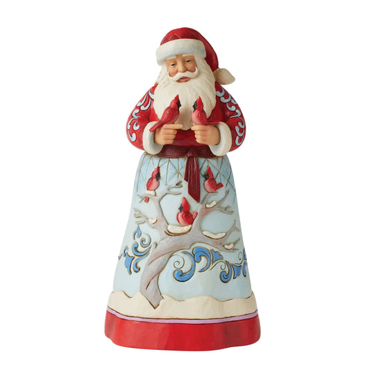 Cardinal Company - Santa with Cardinal Scene Figurine