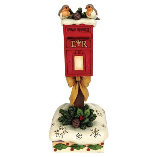 Merry Mail - European Robins On Postbox Figurine