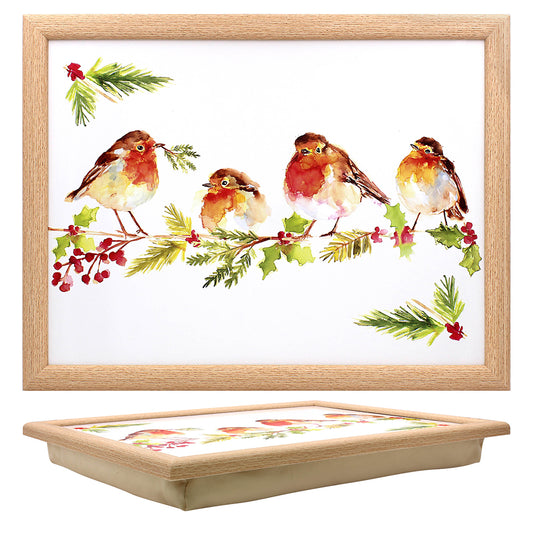 Winter Robins Design Lap Tray