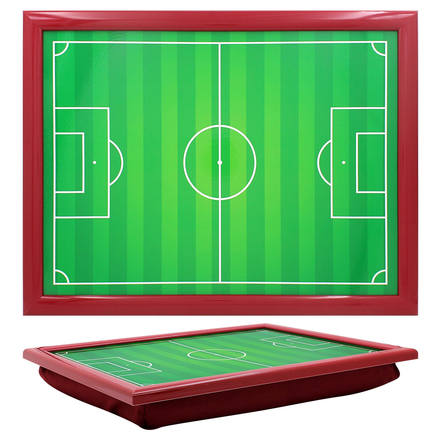 Football Pitch (burgandy frame) Design Lap Tray