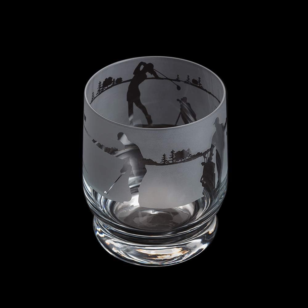 Aspect Etched Glass Tumbler - Golf