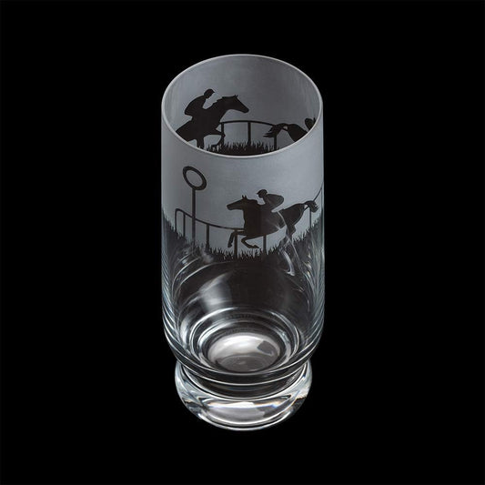 Aspect Etched Glass Highball - Horse Racing