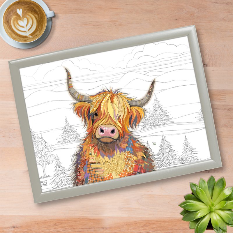 Bug Art - Highland Cow 'Cameron' Lap Tray