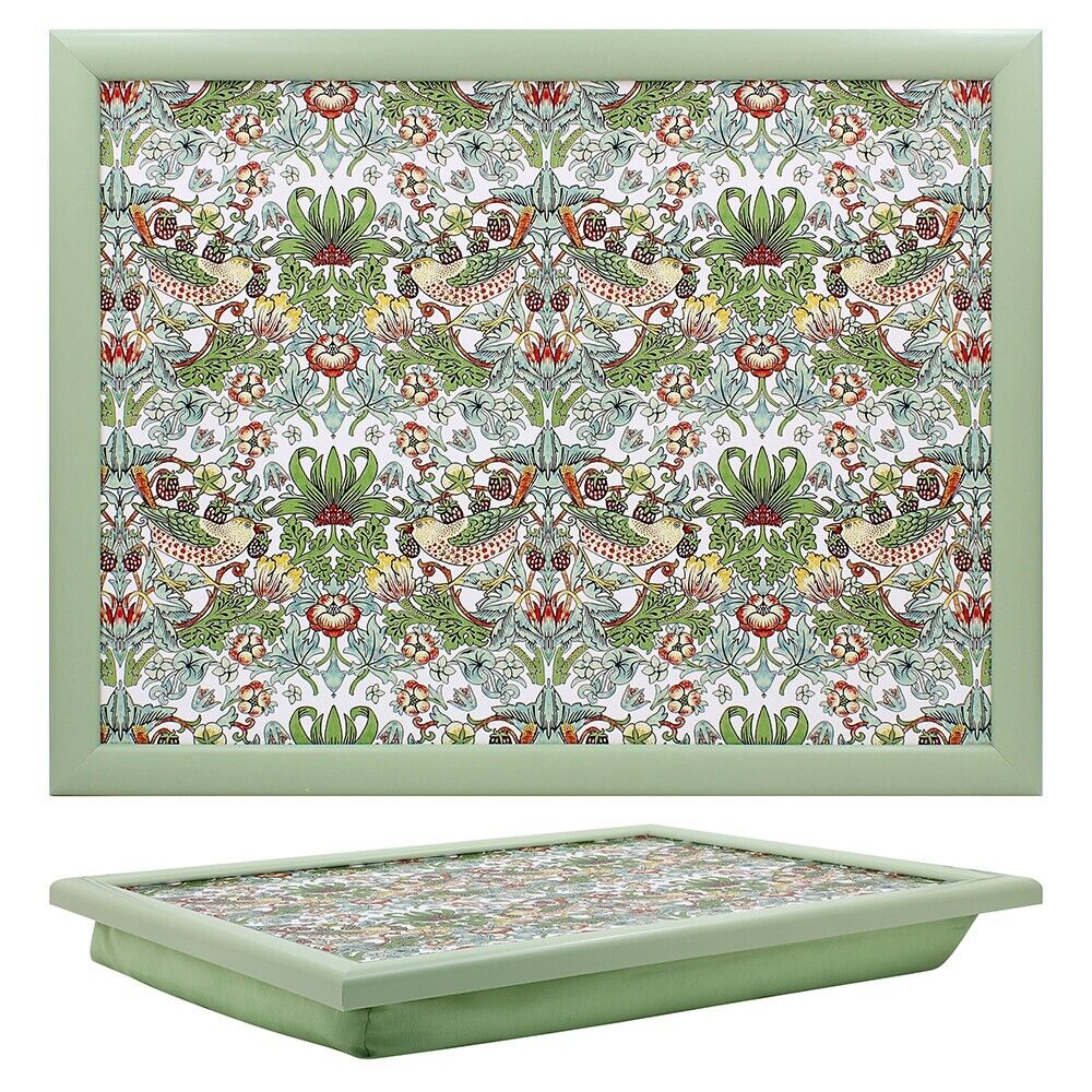 William Morris' Strawberry Thief (Green) Design Lap Tray