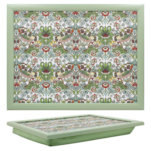 William Morris' Strawberry Thief (Green) Design Lap Tray