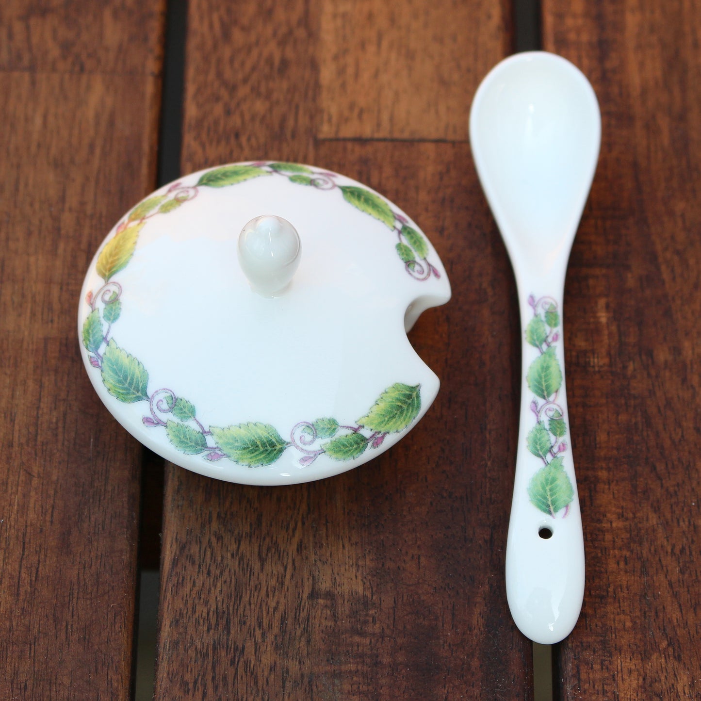 Modern Jam Pot and Spoon - Apricot