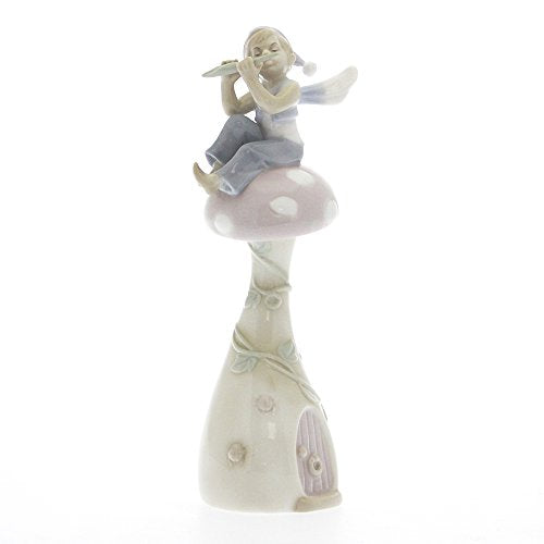 Pixie on Mushroom Glazed Figurine and working bell