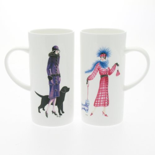 Pair Di Kaye Design Tall Mugs.
