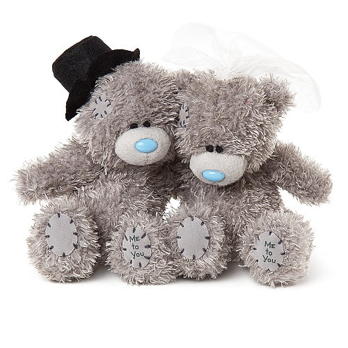 Wedding Bride and Groom Teddies - 4'' Bear Couple