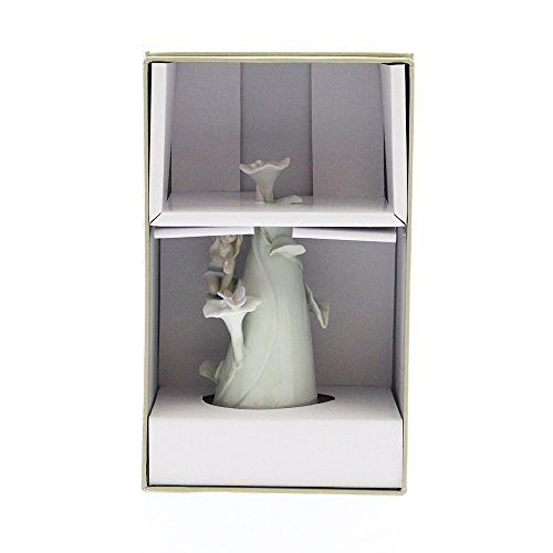 Pixie on Flowering Tree Stump Glazed Figurine and working bell