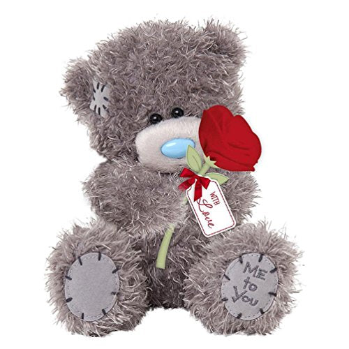 Teddy with Single Red Rose - 7'' Bear