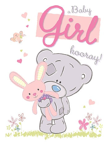Bear with Soft Toy - Baby Boy Congratulations Card