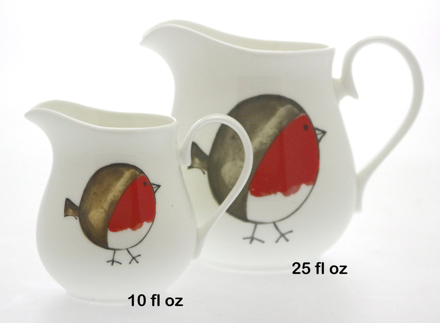 Redwood Christmas Fat Robin Bone China Bulbous Jug, 25 fl oz