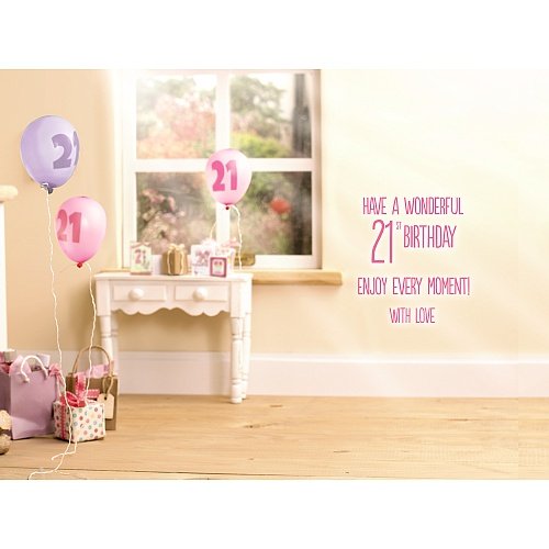 Happy 21st Birthday Card (3D Holographic)