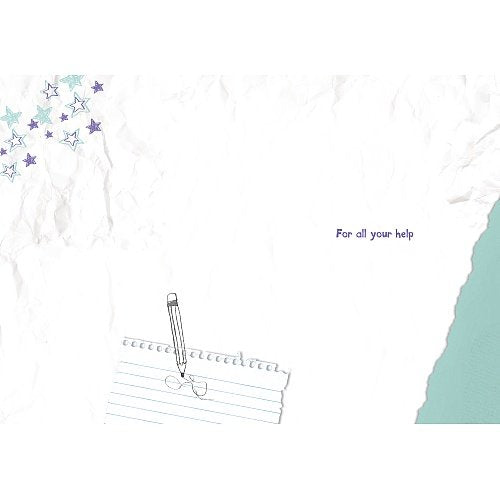 Bear with Apple - Thank You Teacher Card