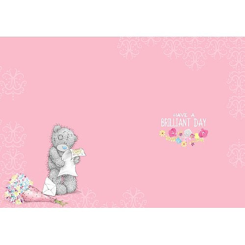 Bear waiting at front door - Birthday Card