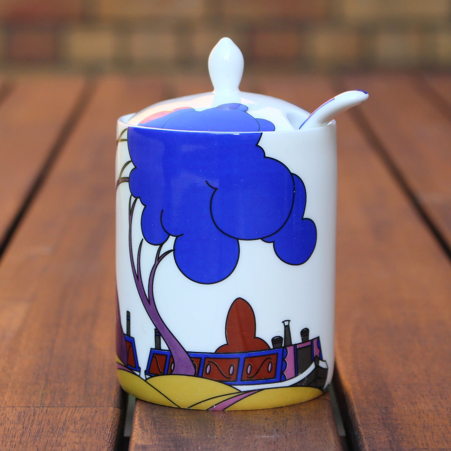 Modern Jam Pot and Spoon - Canal Barge