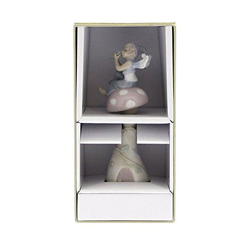 Pixie on Mushroom Glazed Figurine and working bell