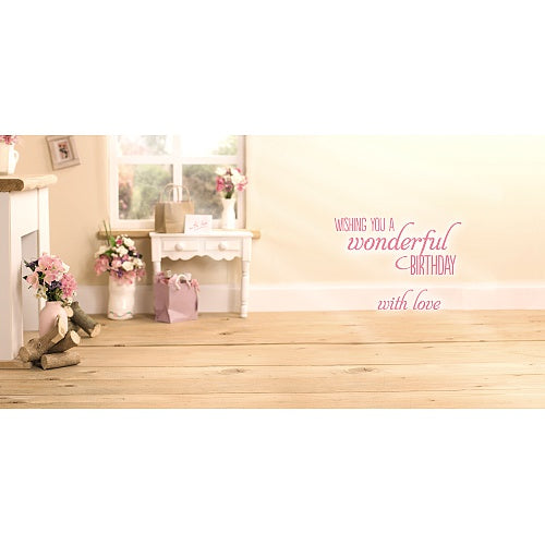 Bear with Flower Basket Birthday Card (3D Holographic)