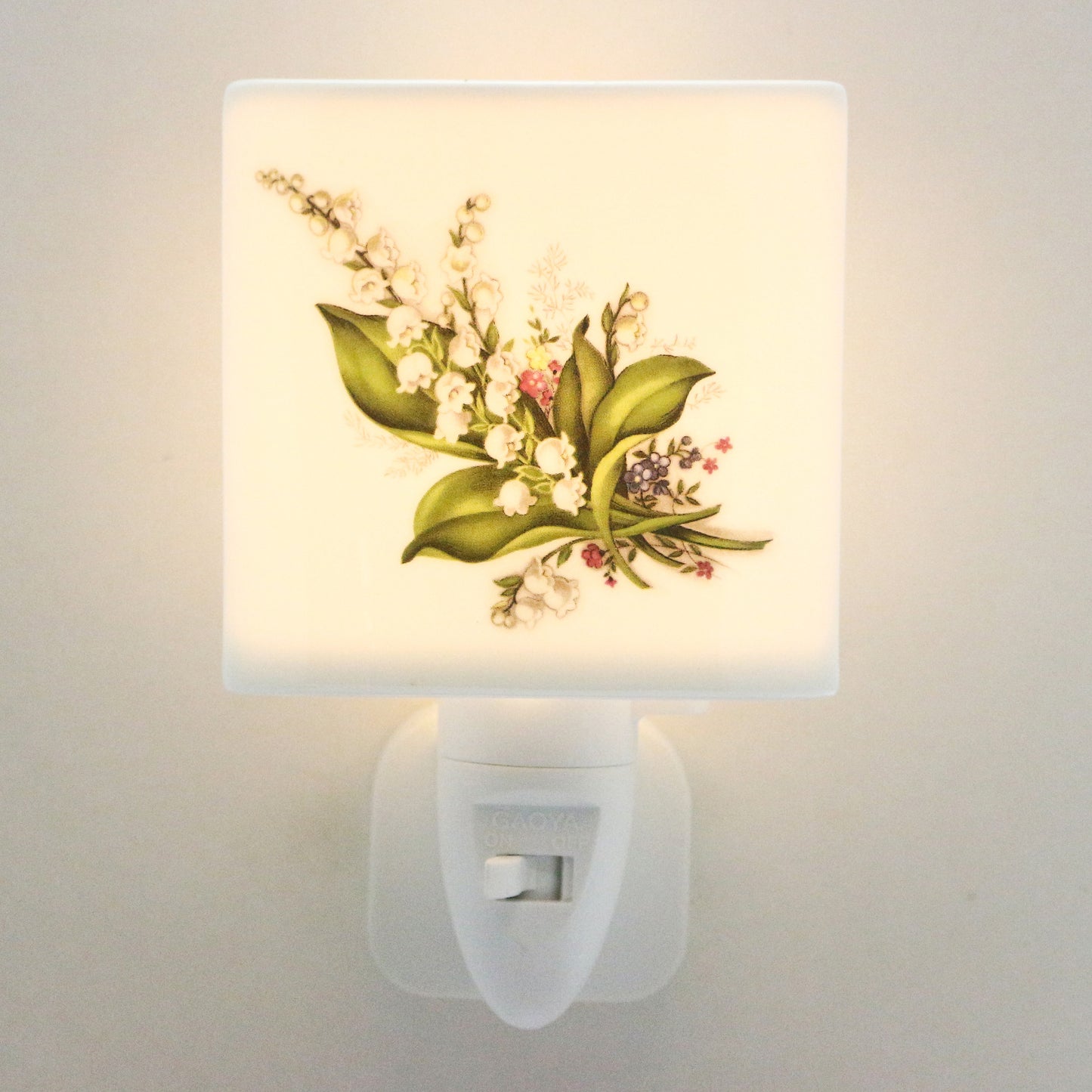 LED Ceramic Night Light - Lily of the Valley Design