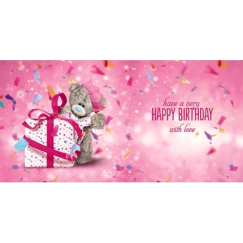 Bear Opening Gift Birthday Card (3D Holographic)