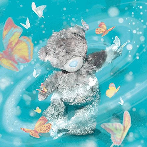 Bear with Butterflies Birthday Card (3D Holographic)