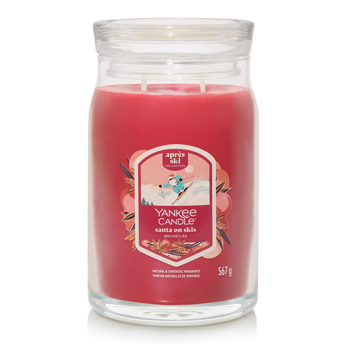 Santa on Skis - Signature Large Jar Scented Candle