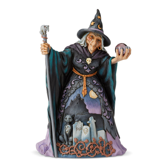 Cast Your Eyes This Way - Evil Witch With Crystal Ball Figurine