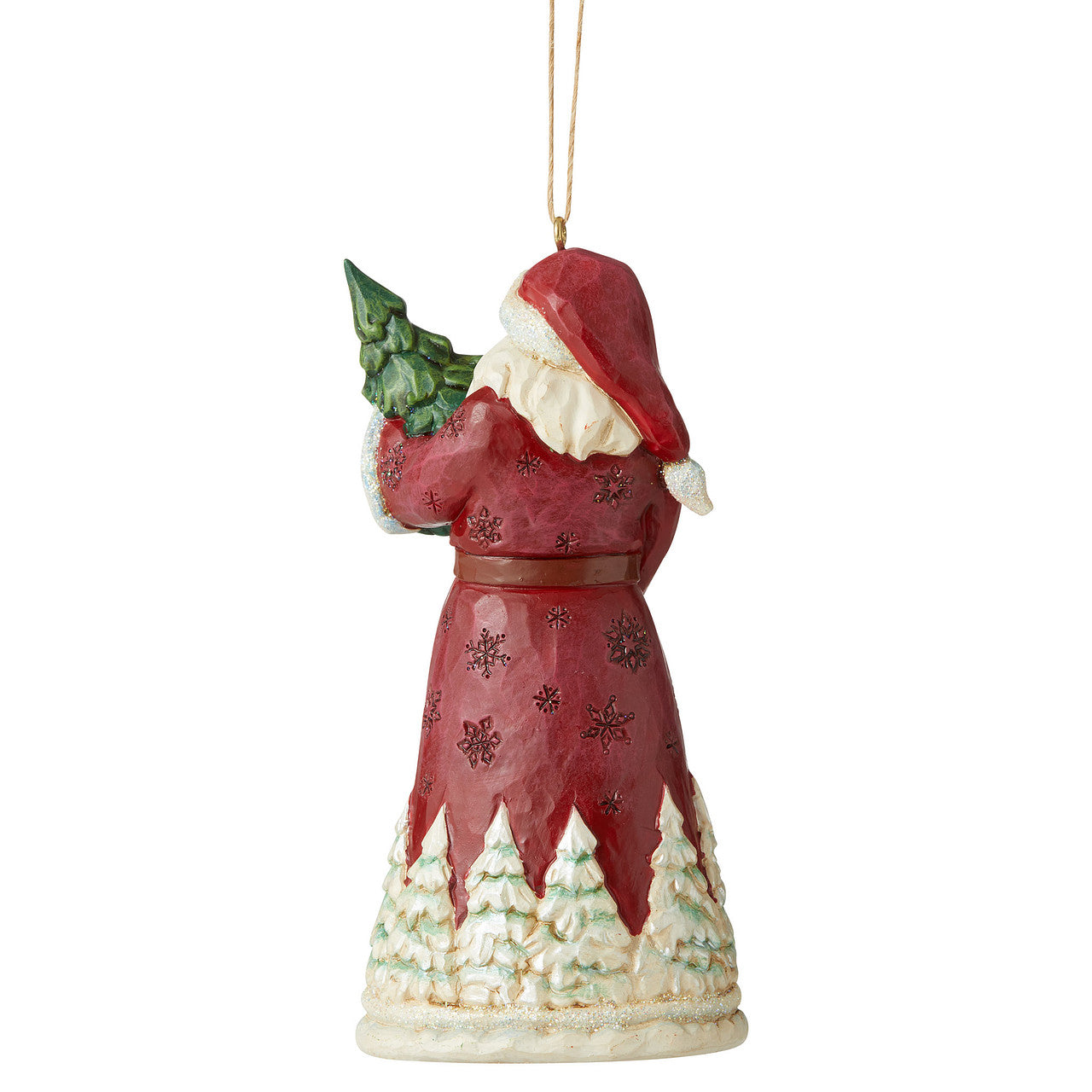 Winter Wonderland Santa Holding Tree Hanging Ornament