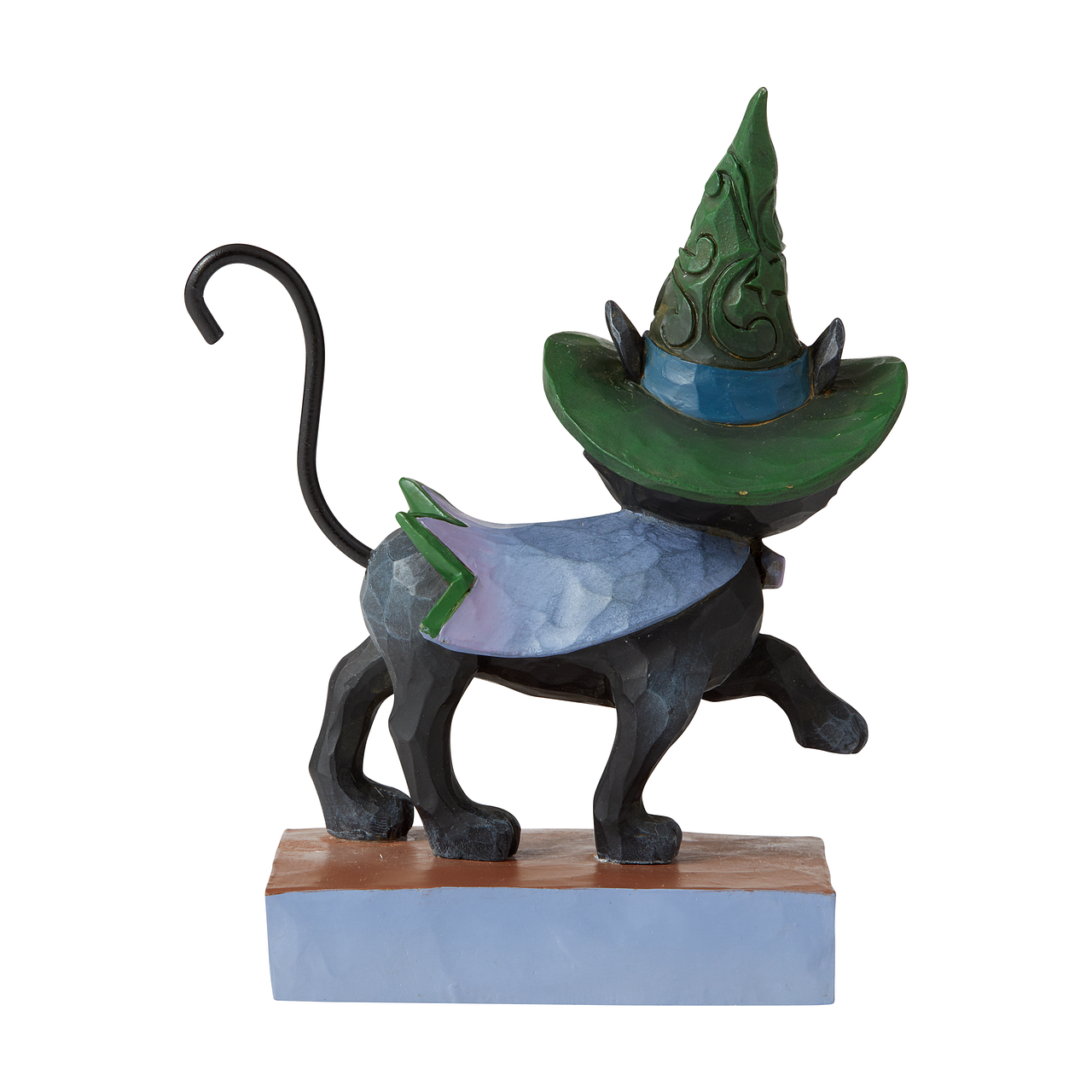 Mini Walking Black Cat With Witches Hat Figurine