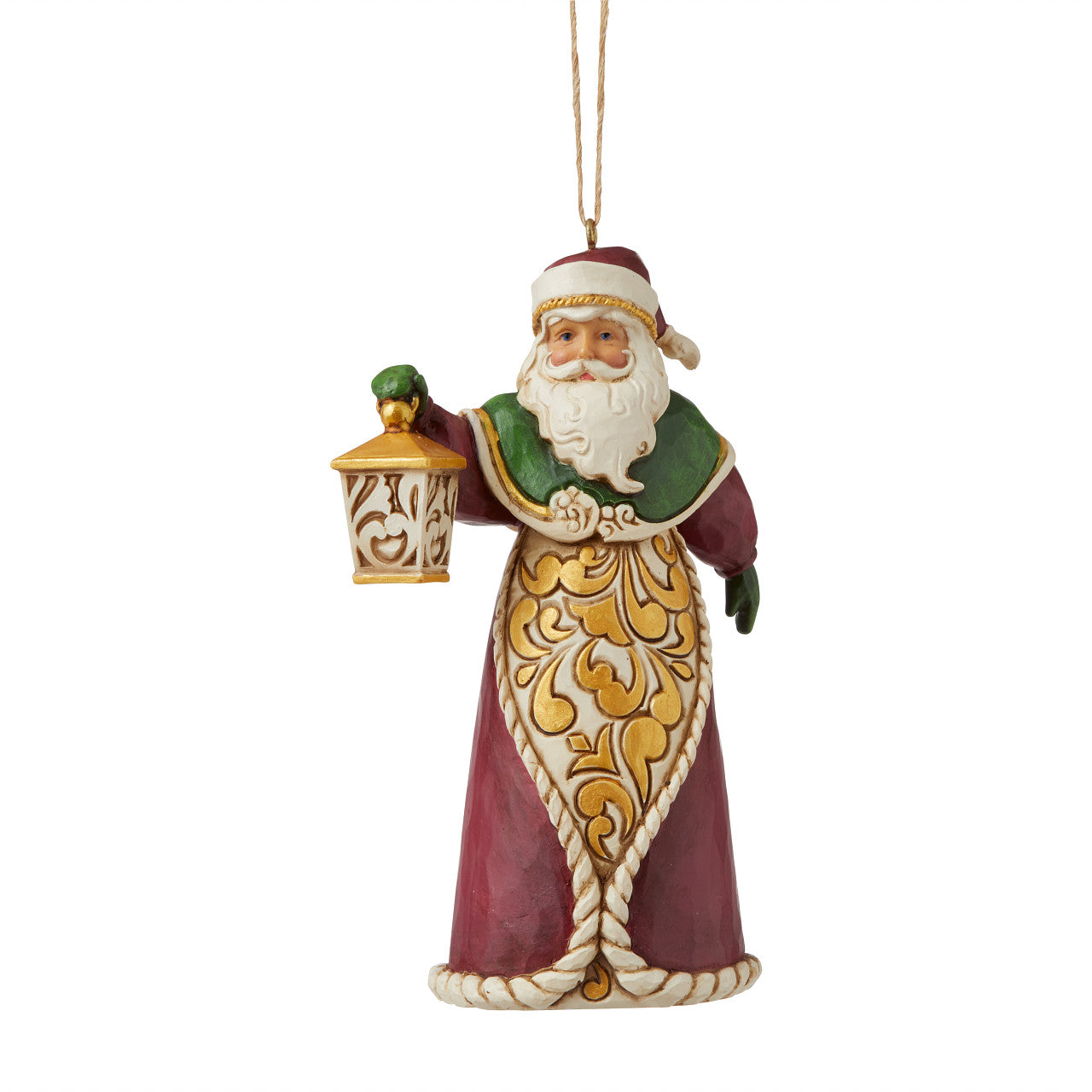 Santa With Lantern Hanging Ornament