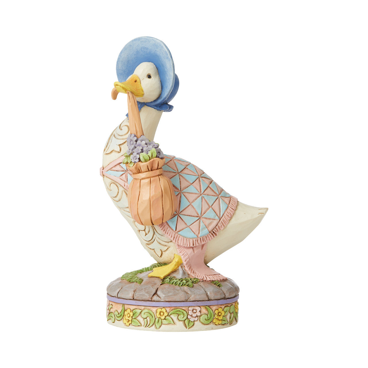 Jemima Puddle-duck - wearing a shawl and a poke bonnet