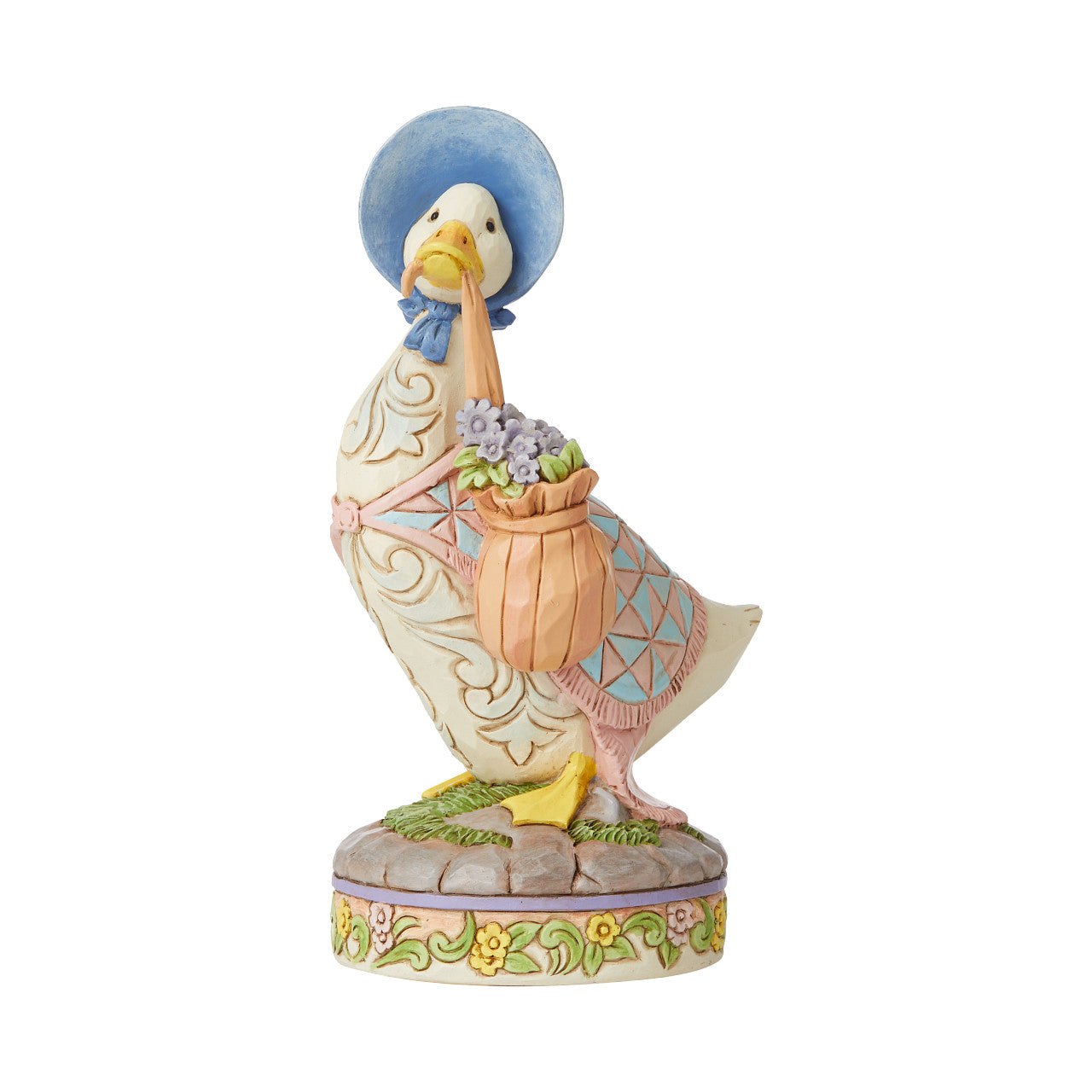 Jemima Puddle-duck - wearing a shawl and a poke bonnet