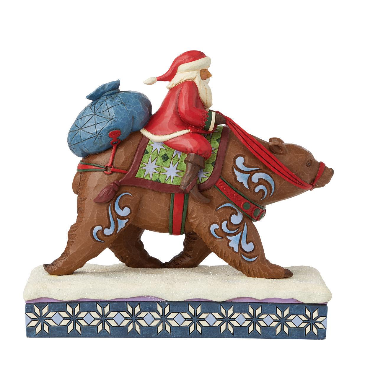 Bearing Gifts For One And All - Santa Riding A Bear Figurine