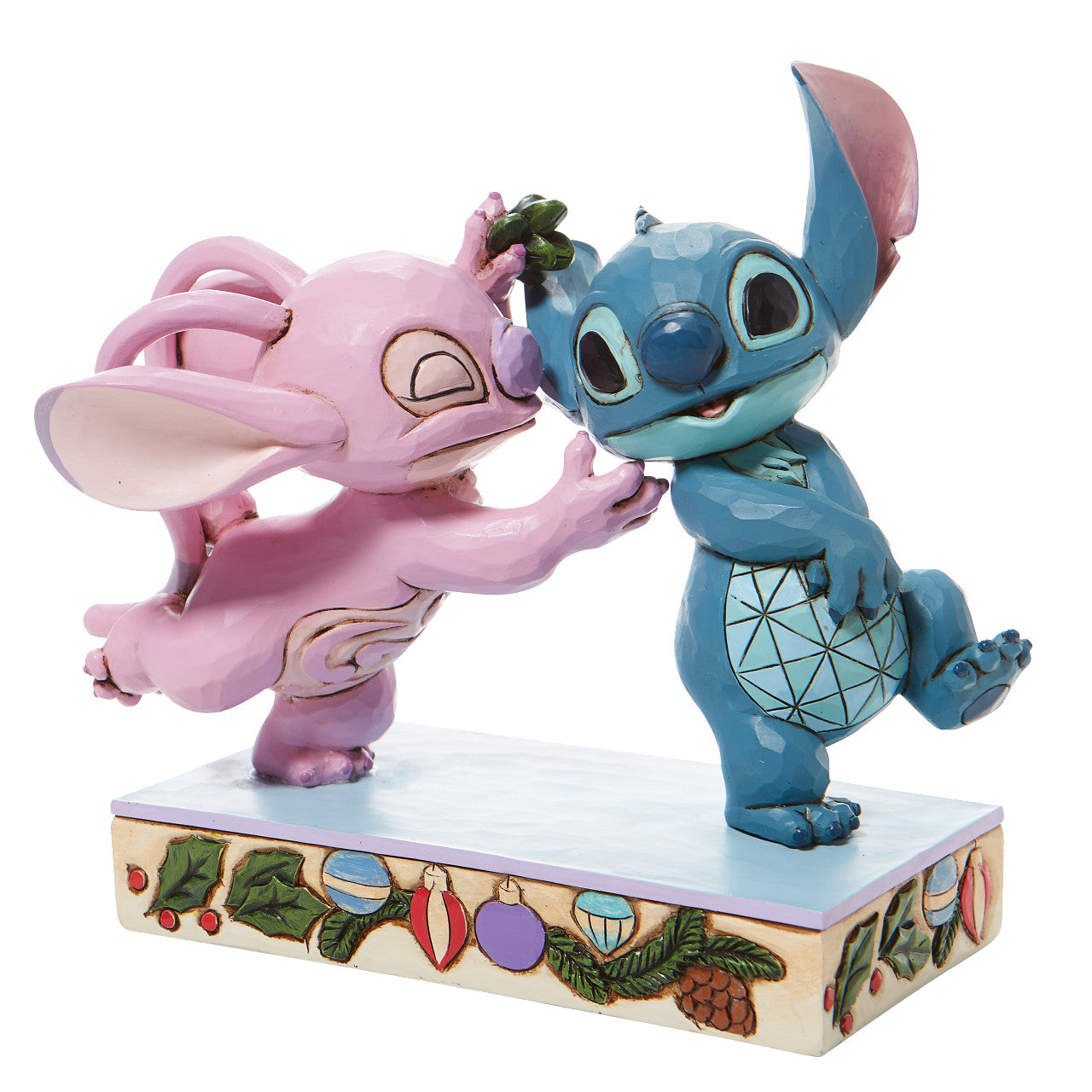 Mistletoe Kiss - Stitch and Angel with Mistletoe