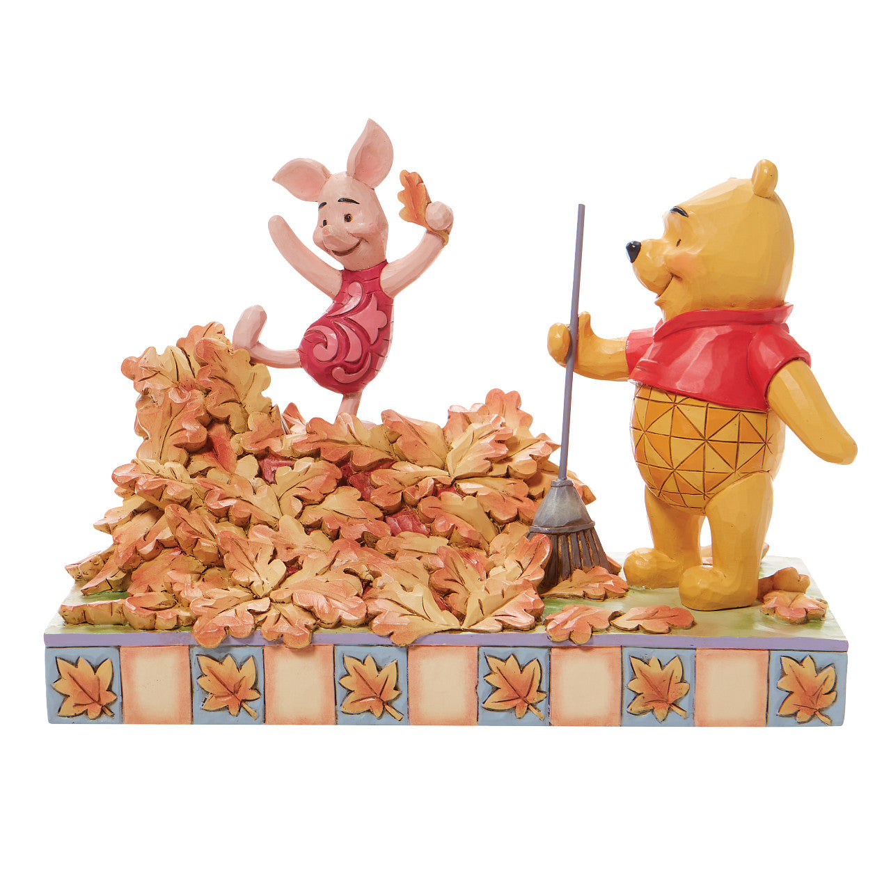 Jumping into Fall - Piglet and Pooh Autumn Leaves