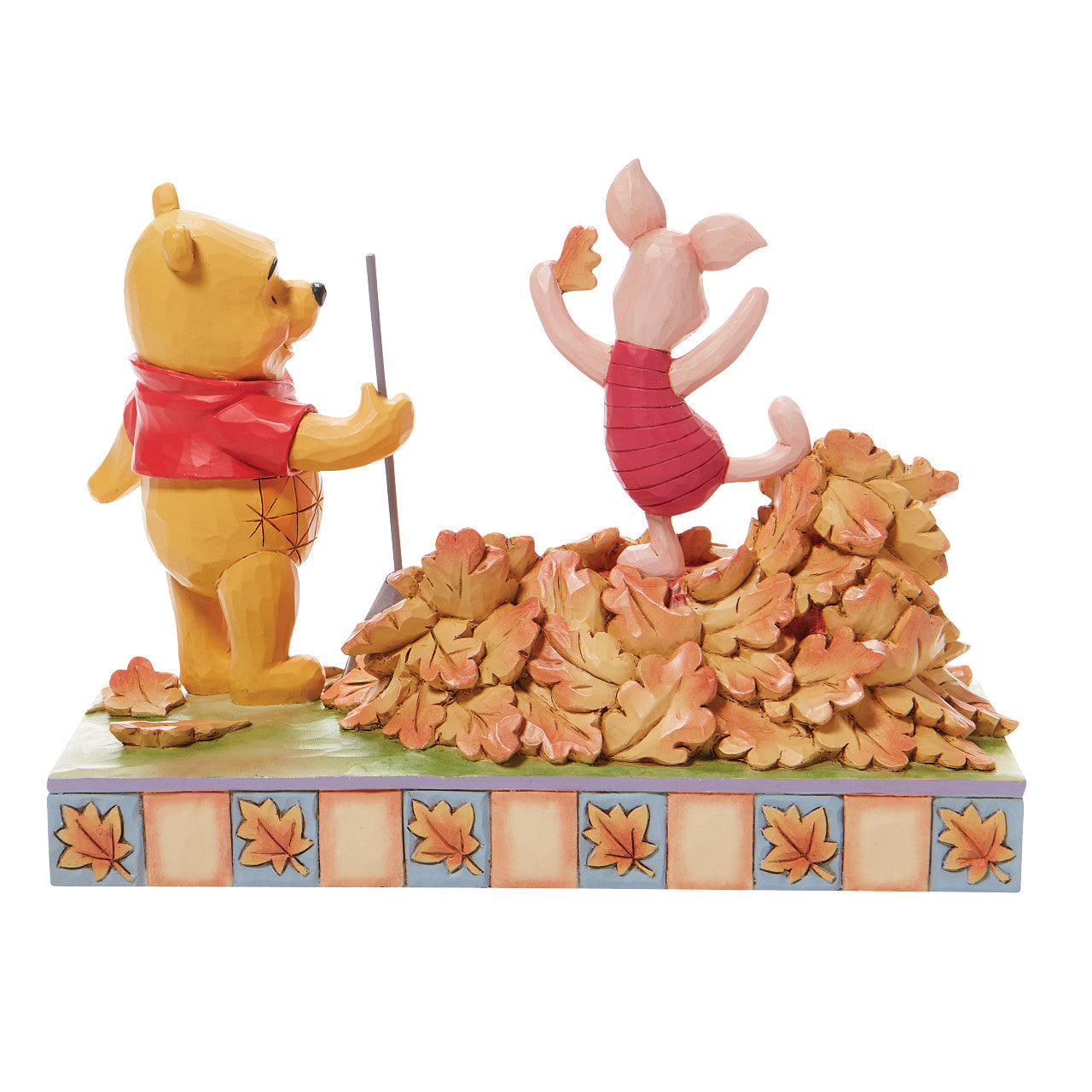 Jumping into Fall - Piglet and Pooh Autumn Leaves