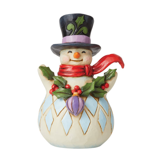 Making Things Merry - Snowman Holly Garland Pint Sized Figurine