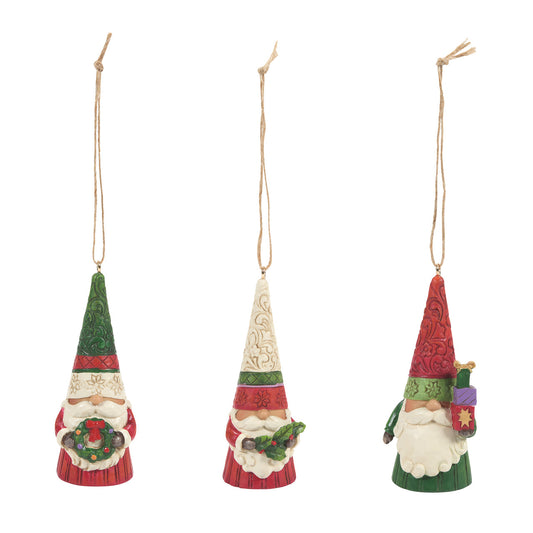 Set Of 3 Mini Christmas Gnomes Hanging Ornament