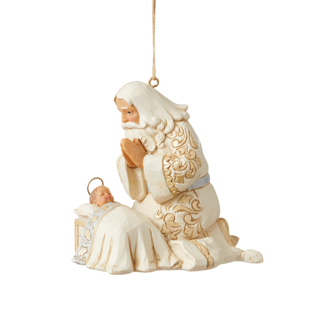 Holiday Lustre Santa With Baby Jesus Hanging Ornament