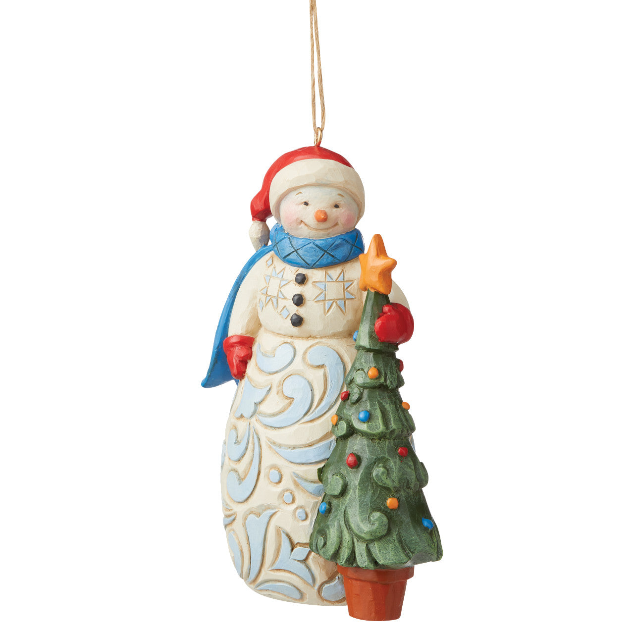 Snowman With Tree Hanging Ornament