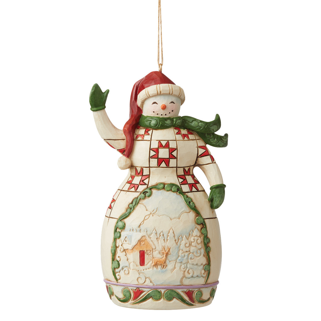 Red & Green Snowman Hanging Ornament