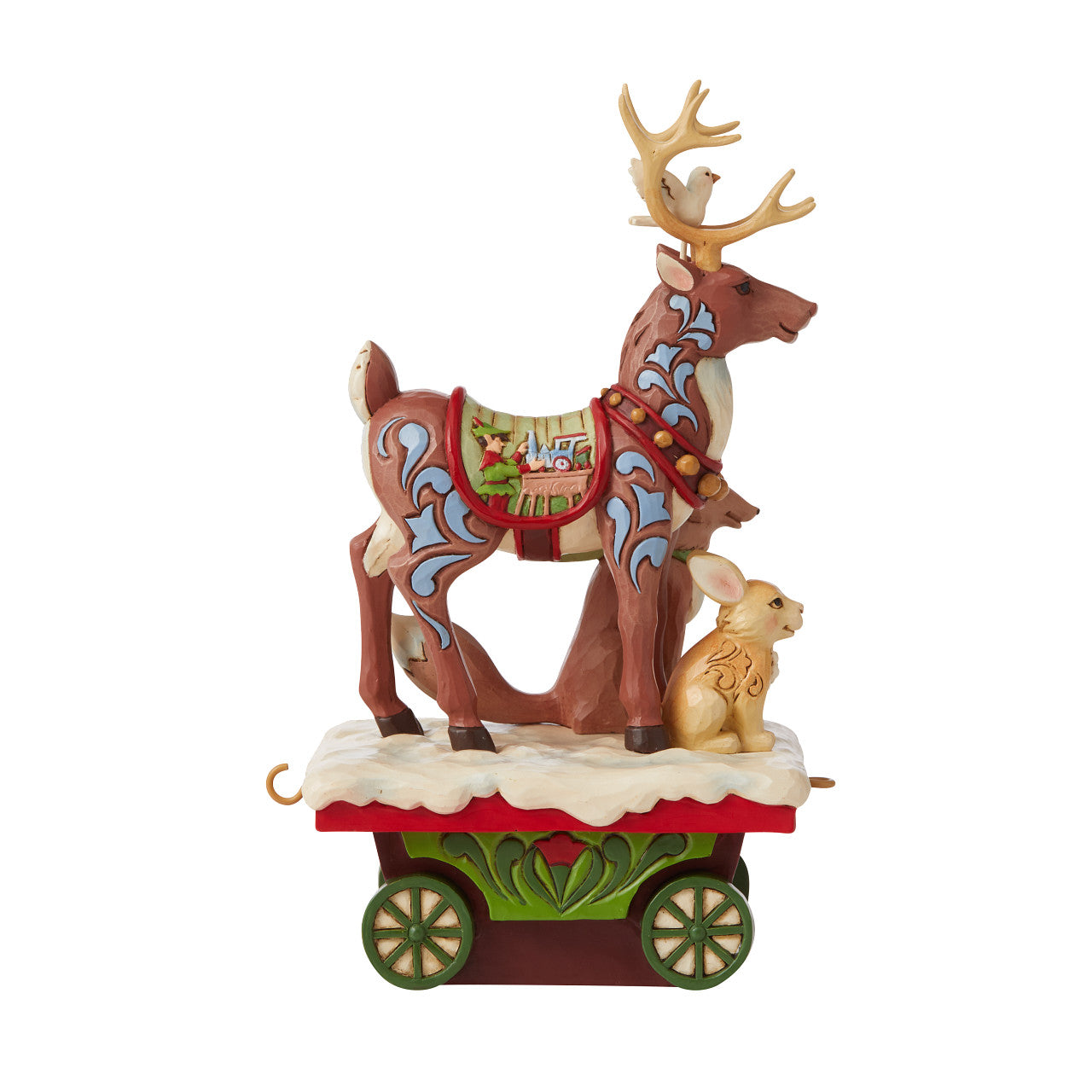 Onward Toward Wintry Adventures - Reindeer Train Car Figurine