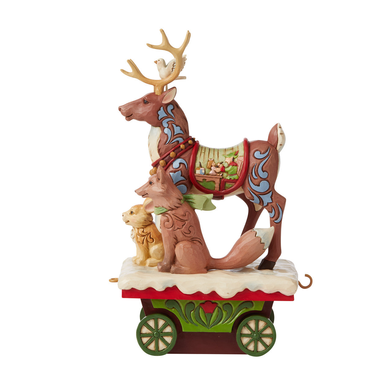 Onward Toward Wintry Adventures - Reindeer Train Car Figurine