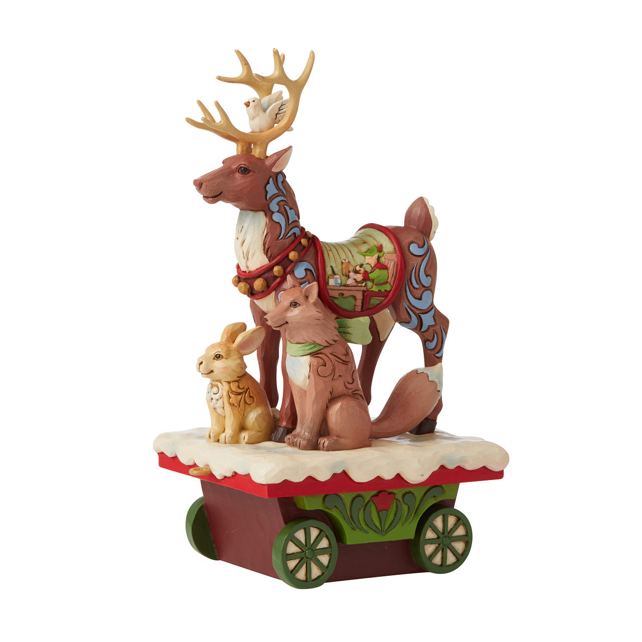 Onward Toward Wintry Adventures - Reindeer Train Car Figurine