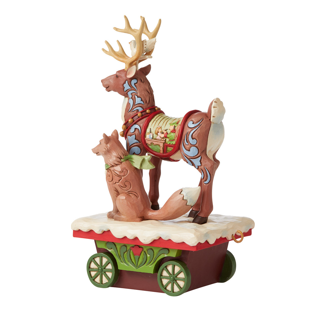 Onward Toward Wintry Adventures - Reindeer Train Car Figurine