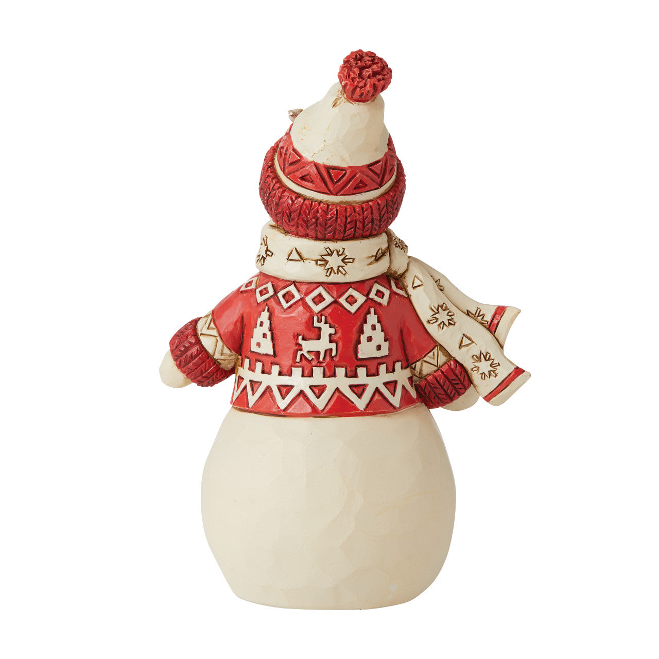 Snowy Smiles - Nordic Noel Snowman In Red Sweater Figurine