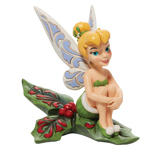 Happy Holly-Days - Tinker Bell sitting on Holly