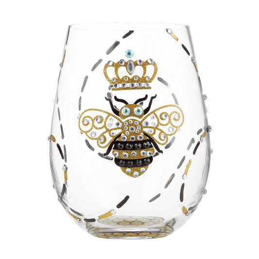 Queen Bee Stemless Wine Glass