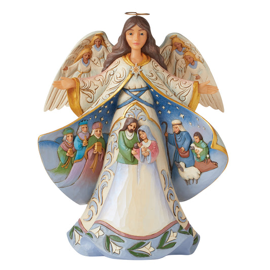 Open Your Heart To The Christmas Miracle - Open Coat Nativity Angel Figurine